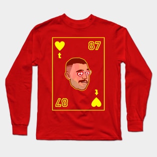 Travis Kelce 87 Heart - Yellow Long Sleeve T-Shirt